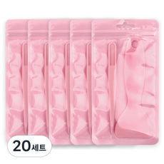 貼紙鑷子 + 刮刀 DIY 套組, 20套, 粉紅色