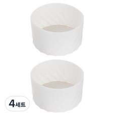 생활과주방 실리콘 텀블러 커버 보호대 스탠리 호환 7cm + 사이즈 조절 밴딩 세트, 클리어, 4세트
