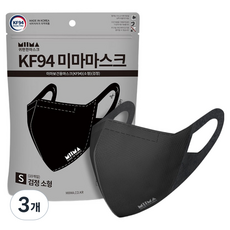 미마 보건용 마스크 소형S KF94, 검정, 3개, 10개입