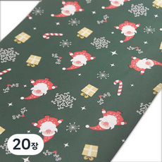 設計款聖誕雪花包裝紙, 綠色, 20頁