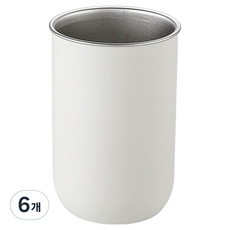 hillo Easy 304不鏽鋼基本漱口杯, 白色, 6個