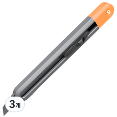 델리 홈시리즈 커터칼 옐로우 9mm HT4009C, 3개