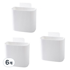 피어니스트 무타공 다용도 보관함 욕실선반, 화이트, 6개