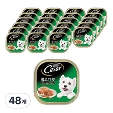 시저 1세이상 강아지 주식캔, 100g, 48개, 불고기