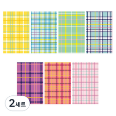 Iciel design 手帳裝飾 背景便條紙 新復古格紋 7種 x 10p 套組, B, 2套