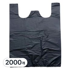 원이네 손잡이 비닐 봉투 블랙, 6L, 2000개