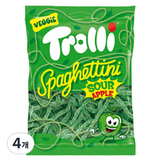 트롤리 스파게티니 사우어 애플향 츄잉젤리, 100g, 4개