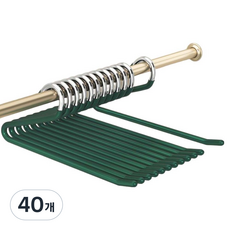 솔브리빙 Z모양 자국방지 논슬립 바지걸이, 그린, 40개