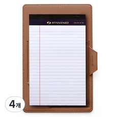 FunnYmade 皮革封面筆記本夾 A5 + 筆記本套組, 4個, 泥米色