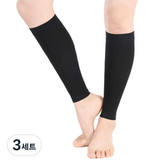 소요상회 빅사이즈 압박스타킹 블랙, 3세트, 종아리/무릎형