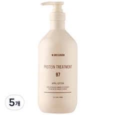 더블유드레스룸 프로틴 탈모완화 트리트먼트 No 97 에이프릴코튼, 1L, 5개
