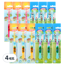 우즈 어린이 칫솔 4종 x 3p 세트, 혼합색상, 4세트