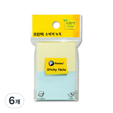 파스텔점착메모지, 노랑+파랑, 6개