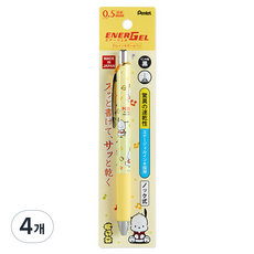 Pentel 飛龍文具 ENERGEL 帕恰狗 Pentel 鋼珠筆 0.5mm, 混合色, 4個