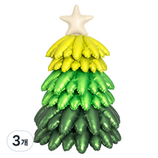joyparty 聖誕樹鋁箔氣球 90cm, 綠色, 3個