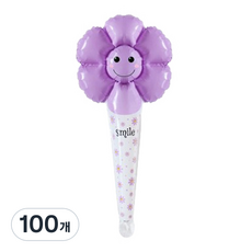 마켓감성 데이지 풍선막대, 퍼플, 100개
