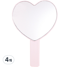 Double J 現代粉彩愛心手拿鏡, 象牙白, 4個