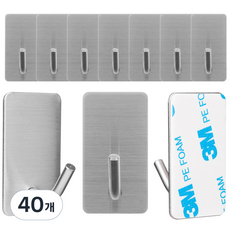 코멧 홈 다용도 스텐304 고리형 후크, 실버, 40개