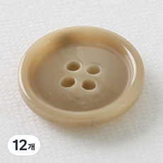 大型鈕扣 18mm, 卡其米色, 12入