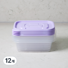 e.Life 長方形簡便耐用密封保鮮盒, 12個, 520ml