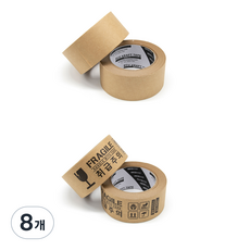 에코앤드 크라프트 분리수거 일괄배출 테이프 50mm x 40m, 무지, 취급주의, 8개
