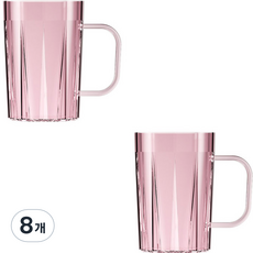 THE ZAKKA 簡約亞克力透明浴室牙刷杯均碼, 8個, 粉色