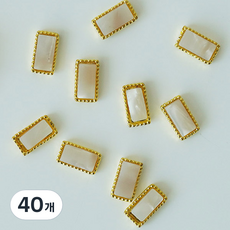 네일 파츠 16 디자인, 자개 파츠 사각 화이트, 40개
