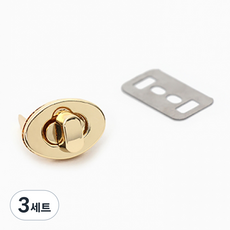 HAPPY BEARS 圓形鎖扣 2.3cm 套組, 3套, 金色