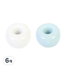 LIVING DUO 直立式陶瓷牙刷架, 白+藍, 6個