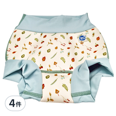 Happy Nappy 3D加強版 游泳尿布褲 森林小橡果, XXL, 4件