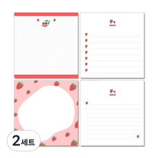 Market Note草莓便條紙 4種*100張組, 2套