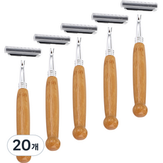 B0966 Comery 便攜式竹柄一次性剃須刀, 20個, 1入