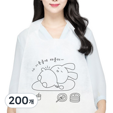 소프런 배부른 토끼 일회용 앞치마, 화이트, 200개
