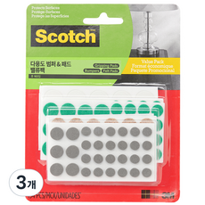 3M Scotch 多用途圓形防撞墊超值包 194入, 3個, 混色