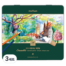 munhwA 可擦式彩色鉛筆組, 3套, 24色