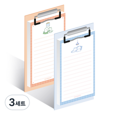 WITHNA 雪地狗&貓 夾式便條板 2入組 82-0041, 藍色 + 橘色, 3套