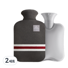 생활애찬 빅사이즈 보온 물주머니 찜질 핫팩 다크그레이 1000ml