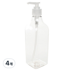 按壓瓶 500ml DNS500, 透明 + 透明, 4個