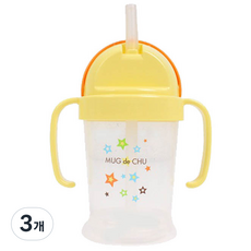 피프베이비 역류방지 빨대컵 200 ml, 라임오렌지, 3개, 200ml