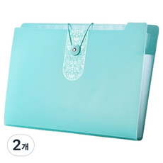 올인셀 데일리 아코디언파일 12칸 A4, 스카이블루, 2개