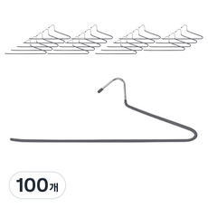 가쯔 PVC 논슬립 철제 바지 걸이, 그레이, 100개