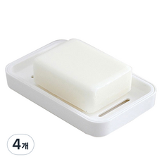 빌레뜨 심플 물빠짐 비누받침대, 화이트, 4개