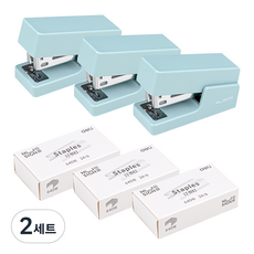 簡單的粉彩訂書機 + 專用墊片 640p x 3 套, 藍色, 2組