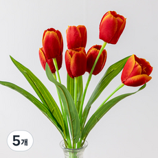 플라워트리 조화 튤립 7송이 꽃다발, 레드오렌지, 5개