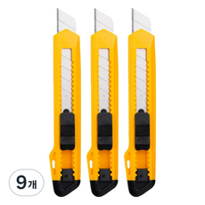 델리 커터칼 대형 E2001, 옐로우, 9개