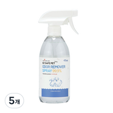 이지세이프펫 스퀘어 반려동물 탈취제 무향, 500ml, 5개