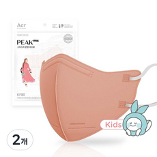 아에르 피크 라이트 에스 보건용 마스크 XS KF80, 50개입, 코랄핑크, 2개