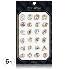 MEIBROWN 3D切割原石美甲鑽 A S015, 混色, 6個