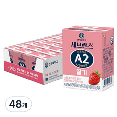 세브란스에이투 전용목장 단백우유 딸기, 125ml, 48개