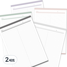 판다몽 어반 모눈 노트패드 B5 5종 세트 B, 선셋로즈 + 라일락 + 세이지그린 + 그레이 + 애쉬블랙, 2세트